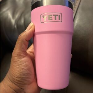 YETI Pink Tumbler 16 oz power pink used twice for water